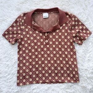 Retro Patterned Button Down Shirt